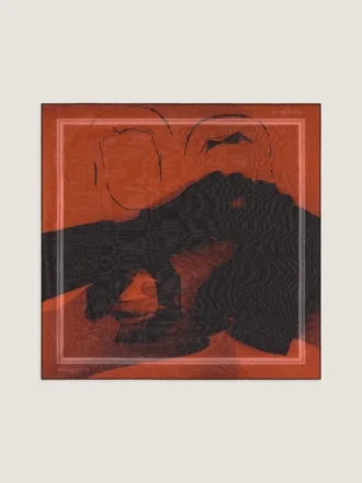 Double Layered Square in Silk Georgette with Surreslist Print