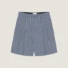 Double Pleat Checked Bermuda Shorts in Cotton
