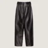 Double Pleat Pants in Leather