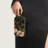 Evening Clutch with Floral Embroideries and Bow