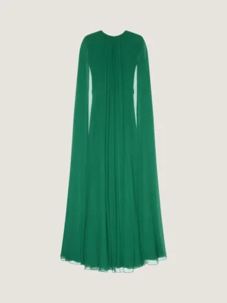 Evening Dress in Silk Crepon with Cape