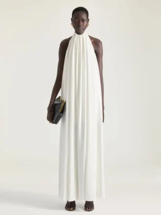 Halterneck Evening Dress in Crepe Cady