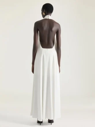 Halterneck Evening Dress in Crepe Cady