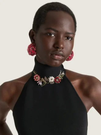 Bold Crystals Clip Earrings in Metal and Crystals