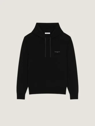 Hoodie in Wool and Cashmere Embroidered Givenchy Paris