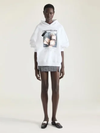 Hoodie Sweatshirt in Fleece with Archive Print