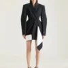 Jacket in Wool with Draped Detail