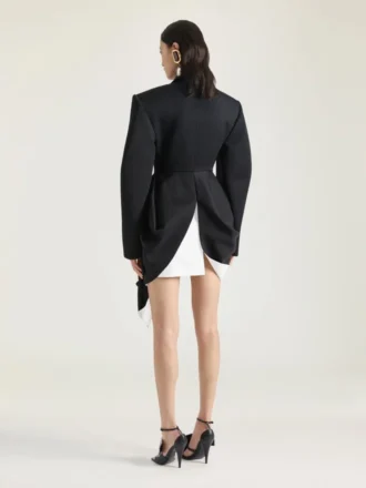 Jacket in Wool with Draped Detail