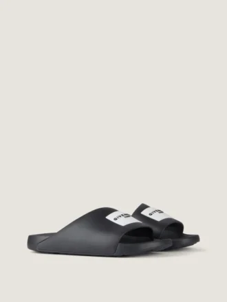 Label Slide Mules in Rubber