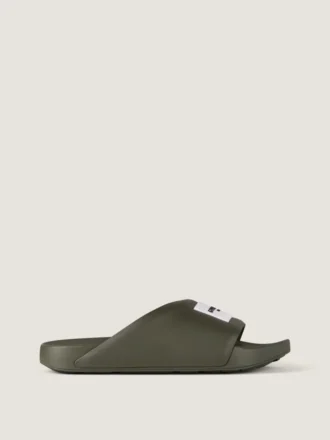 Label Slide Mules in Rubber