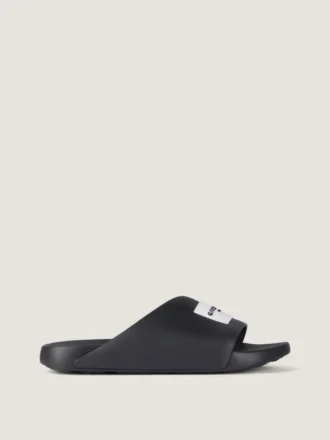 Label Slide Mules in Rubber
