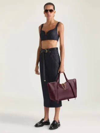 Large the Snatch Bag in Grained Leather