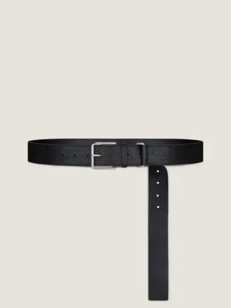 Long Belt in Grained Leather