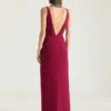 Long Wrapped Dress in Crepe Cady
