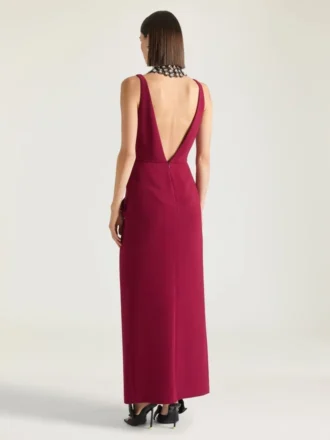 Long Wrapped Dress in Crepe Cady