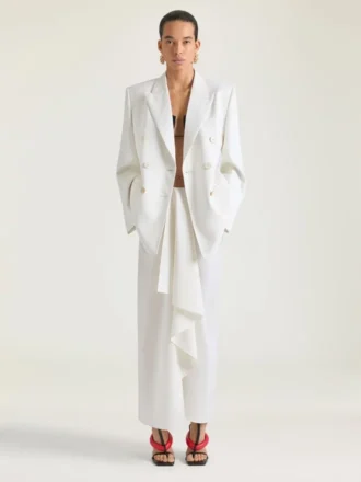 Double-Breasted Jacket in Wool and Mohair