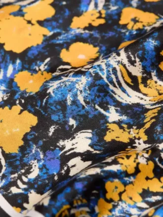 Losange in Silk with Floral Print