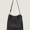 Medium Belted Hobo Bag in Grained Leather