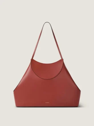 Medium Facet Tote Bag in Grained Leather