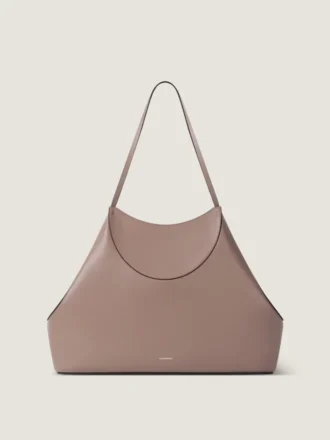 Medium Facet Tote Bag in Grained Leather
