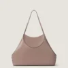 Medium Facet Tote Bag in Grained Leather