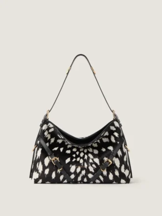 Medium Voyou Bag in Pony Effect Leather with Animal Print