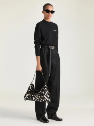 Medium Voyou Bag in Pony Effect Leather with Animal Print