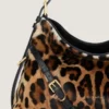 Medium Voyou Bag in Pony Effect Leather with Leopard Pattern