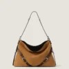 Medium Voyou Bag in Suede and Leather