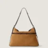 Medium Voyou Bag in Suede and Leather
