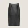 Midi Pencil Skirt in Leather