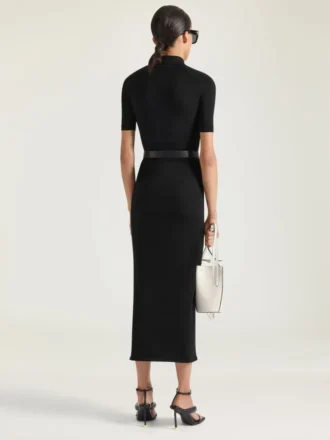 Midi Polo Dress in Second Skin Effect Knit