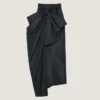 Midi Skirt in Polyfaille with Bow Detail