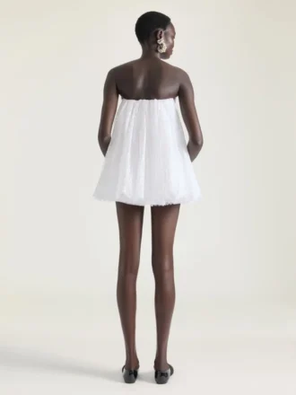 Mini Bustier Dress in Lace with Cape