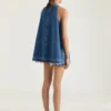 Mini Dress in Medium Blue Denim