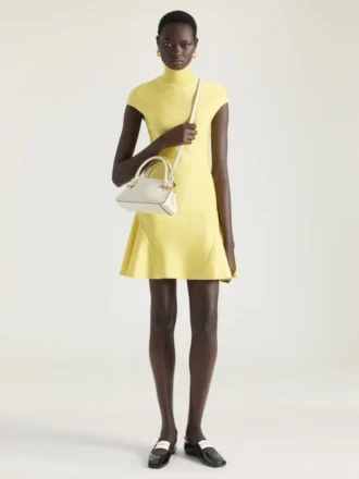 Mini Dress with Flared Skirt in Wool Viscose