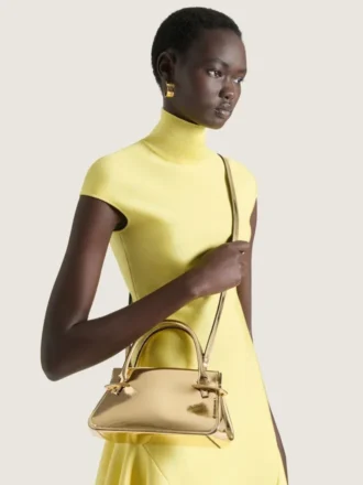 mini pinch bag in mirror effect leather 2 1 330x440 - Mini Pinch Bag in Mirror Effect Leather