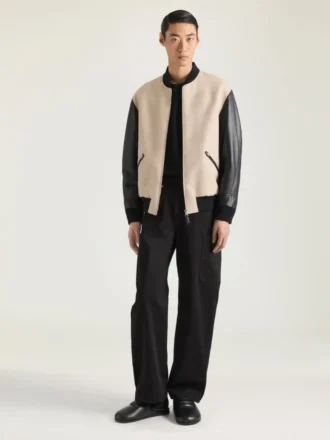 Mix Material Blouson with Givenchy Paris Embroidery