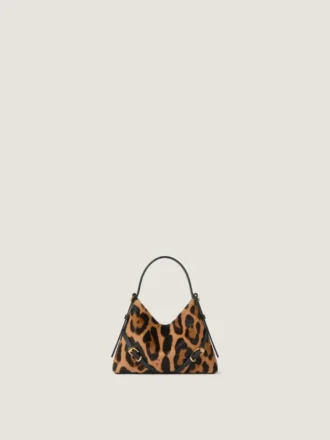 Nano Voyou Bag in Pony Effect Leather with Leopard Pattern