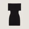 Off-The-Shoulder Mini Dress in Wool