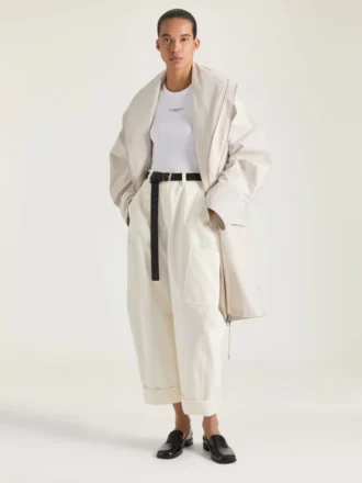 Parka with Zipped Shawl Collar in Cotton