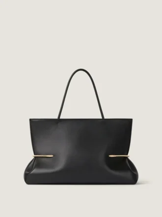 Pinch Squeezed Horizontal Tote Bag in Nappa Leather