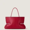 Pinch Squeezed Horizontal Tote Bag in Nappa Leather