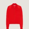 Polo Cardigan in Second Skin Effect Knit