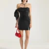 Mini Bustier Dress in Nappa Leather with Bow