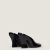 Sculpted Heeled Mules in Patent Leather