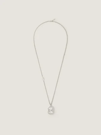 Sculptural Crystal Necklace in Metal and Crystal