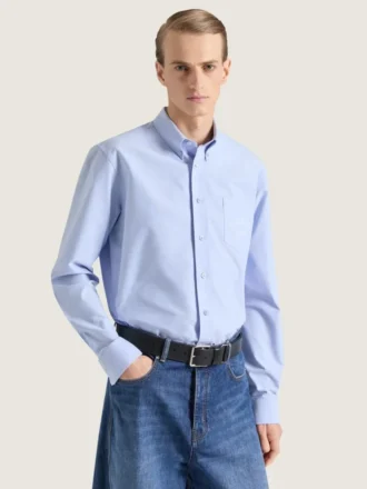 Shirt in Cotton Oxford with Givenchy Paris Embroidery