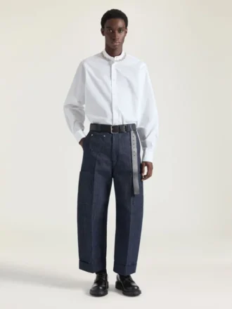 Shirt in Cotton Poplin with Crystal Embroidery