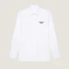 Shirt in Cotton Poplin with Givenchy Stamp Embroidery